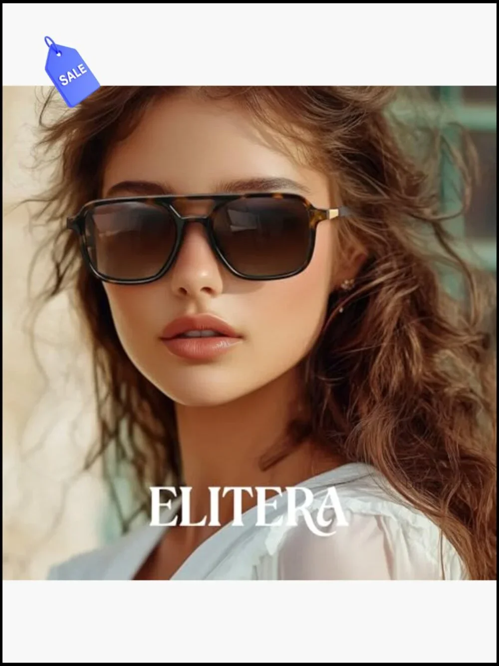 Polarized Retro Aviator Sunglasses for Women Men Rectangle Trendy Shades